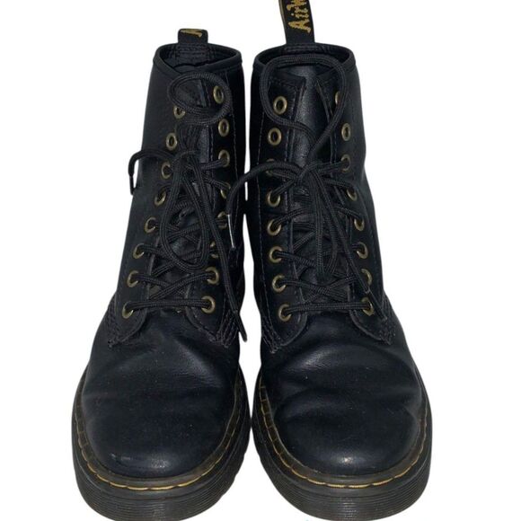 Dr Martens Zavala Black Patent Leather Combat Boots - Size 7 - EUC - Picture 3 of 6